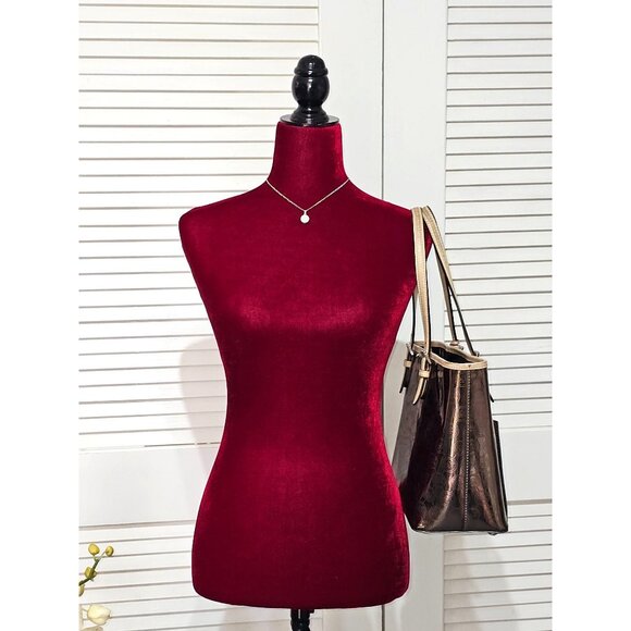 Michael Kors Women's Chrome/Tan Jet Set MK Snap Pocket Tote Size Medium 170 - Picture 11 of 16